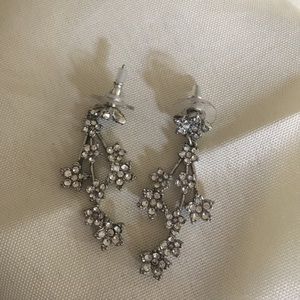 Silver flower earrings